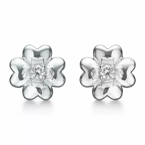 Støvring Design kukka korvarenkaat  hopea valkoinen zirkoni