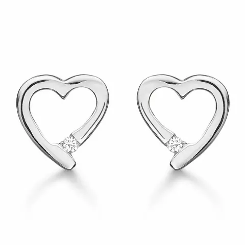 pieni Støvring Design sydän korvarenkaat  hopea valkoinen zirkoni