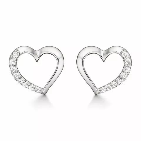 Støvring Design sydän korvarenkaat  hopea valkoinen zirkoni