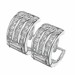 Støvring Design pyöreitä korvarenkaat  hopea valkoinen zirkoni