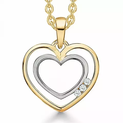 Støvring Design kaulaketju, jossa on riipus  14 karaatin kultaa Kullattu hopeakaulaketju valkoinen timantti