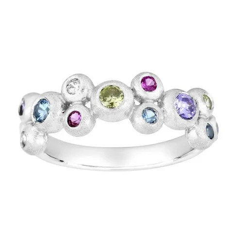 Siersbøl sormus  rodinoitua hopeaa monivärinen zirkoni