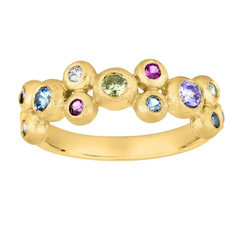 Siersbøl zirkoni sormus  kullattua hopeaa monivärinen zirkoni