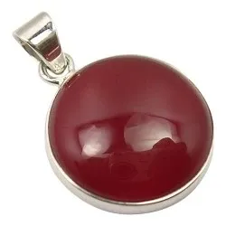 Pyöreä punainen riipus  hopeaa