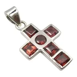 Risti granaatti riipus  hopeaa