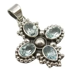 sininen topaasi riipus  hopeaa