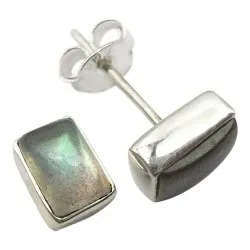 Neliskulmainen monivärisiä korvarenkaat  hopeaa