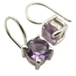 ametisti korvarenkaat  hopeaa