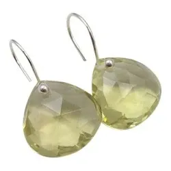 keltainen kvartsi korvarenkaat  hopeaa