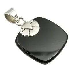 Näytepakkaukset neliskulmainen musta kristalli riipus  hopeaa