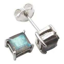 Neliskulmainen korvarenkaat  hopeaa