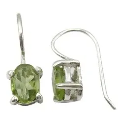 Ovaaleja peridootti korvarenkaat  hopea
