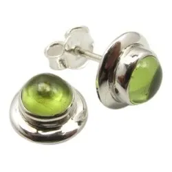 Pyöreitä peridootti korvarenkaat  hopea