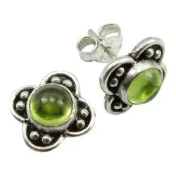 Peridootti korvarenkaat  oksidoitua sterlinghopeaa