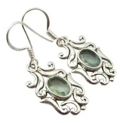 Edullisia vihreä korvarenkaat  hopea