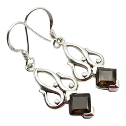 Abstrakti kvartsi korvarenkaat  hopea