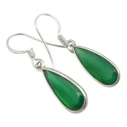 Pisara onyx-kiveä korvarenkaat  hopea