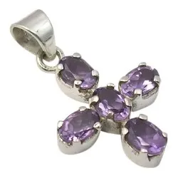 Risti ametisti riipus  hopeaa