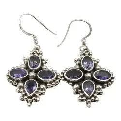 ioliitti korvarenkaat  oksidoitua sterlinghopeaa