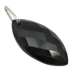 Ovaali musta riipus  hopeaa