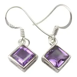 Ametisti korvarenkaat  hopea