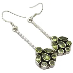 peridootti korvarenkaat  hopea
