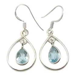 Pisara topaasi korvarenkaat  hopea