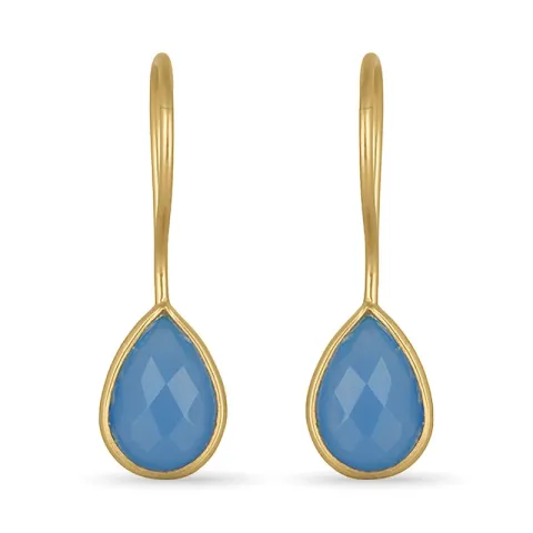 kalsedoni korvarenkaat  kullattua hopeaa - Loom Stones