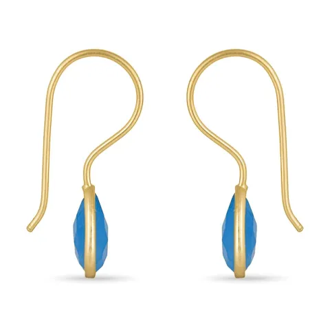 kalsedoni korvarenkaat  kullattua hopeaa - Loom Stones