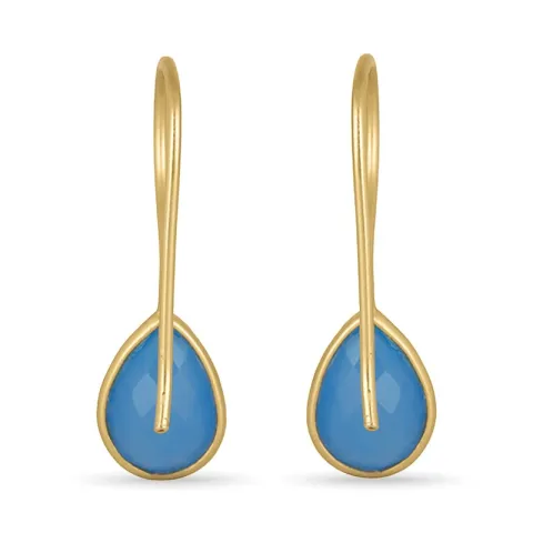 kalsedoni korvarenkaat  kullattua hopeaa - Loom Stones