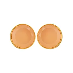 vaaleanpunaista kalsedoni nappikorvakorut  kullattua hopeaa