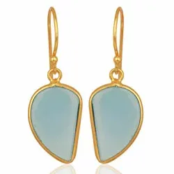 Suuria sininen korvarenkaat  kullattua hopeaa