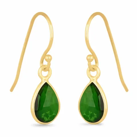 pitkät pisara korvarenkaat  kullattu hopea - Loom Stones