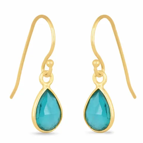 pitkät pisara korvarenkaat  kullattu hopea