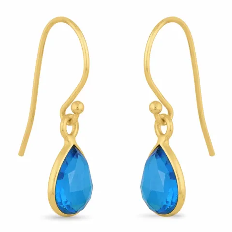 pitkät pisara korvarenkaat  kullattu hopea