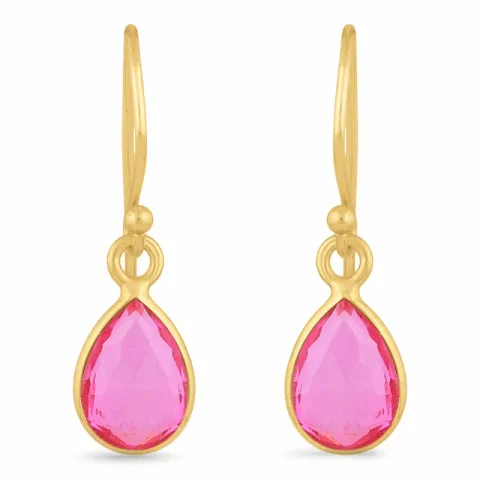 pitkät pisara korvarenkaat  kullattu hopea - Loom Stones