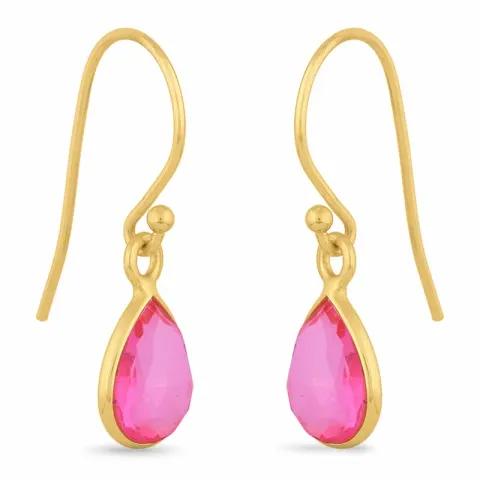 pitkät pisara korvarenkaat  kullattu hopea - Loom Stones