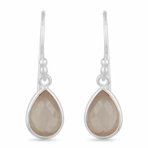 pitkät roosa kvartsi korvarenkaat  hopea - Loom Stones