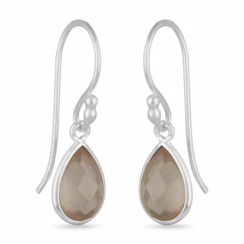 pitkät roosa kvartsi korvarenkaat  hopea - Loom Stones