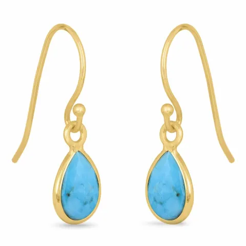 pitkät korvarenkaat  kullattu hopea - Loom Stones