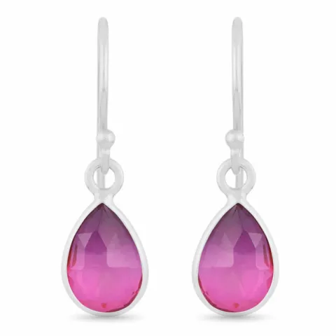 pitkät ametisti korvarenkaat  hopea - Loom Stones