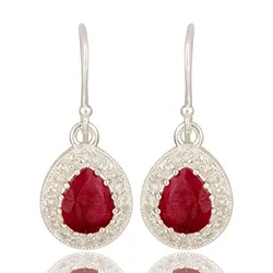 Pisaranmuotoinen korvarenkaat  hopeaa