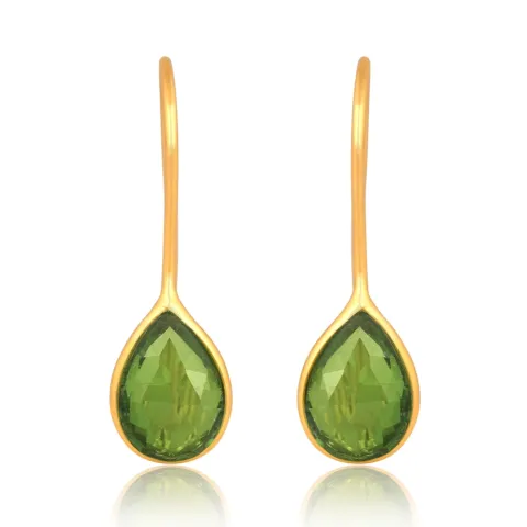 peridootti korvarenkaat  kullattu hopea - Loom Stones