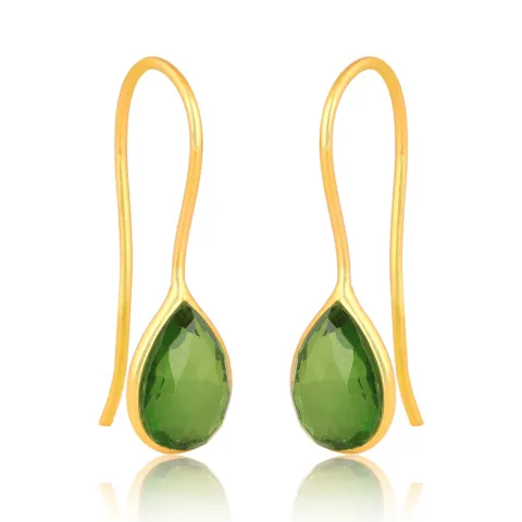 peridootti korvarenkaat  kullattu hopea - Loom Stones