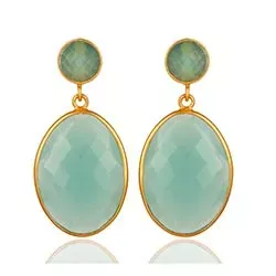 Suuria ovaaleja korvarenkaat  kullattua hopeaa