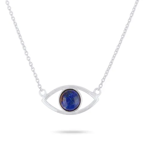 Evil eye Lapislatsuli riipus jossa on ketju hopeaa riipus hopea