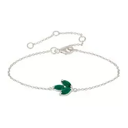 Lehti onyx rannekoru  hopeaa riipus hopeaa