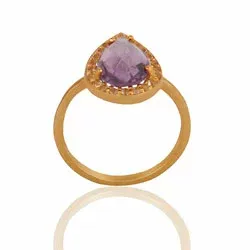 Pisara sormus kullattua hopeaa