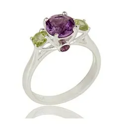 ametisti sormus hopeaa