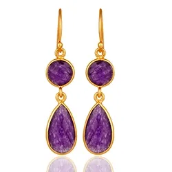 pitkät korvarenkaat  kullattua hopeaa